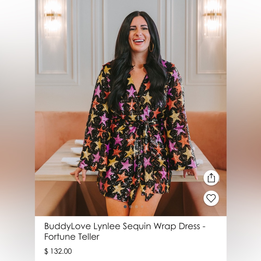 NWT Buddy Love Lynlee Sequin Wrap Dress Fortune Teller